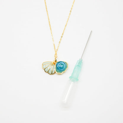 Green Shell Murano Aroma Necklace - Ocean Breeze | Energy & Healing | Diffuse on the go | Sterling Silver Gift