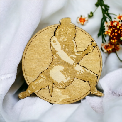 Set of 4 Guns and Roses Wooden Coasters - Handmade Gift - Housewarming - Wood Kitchenware