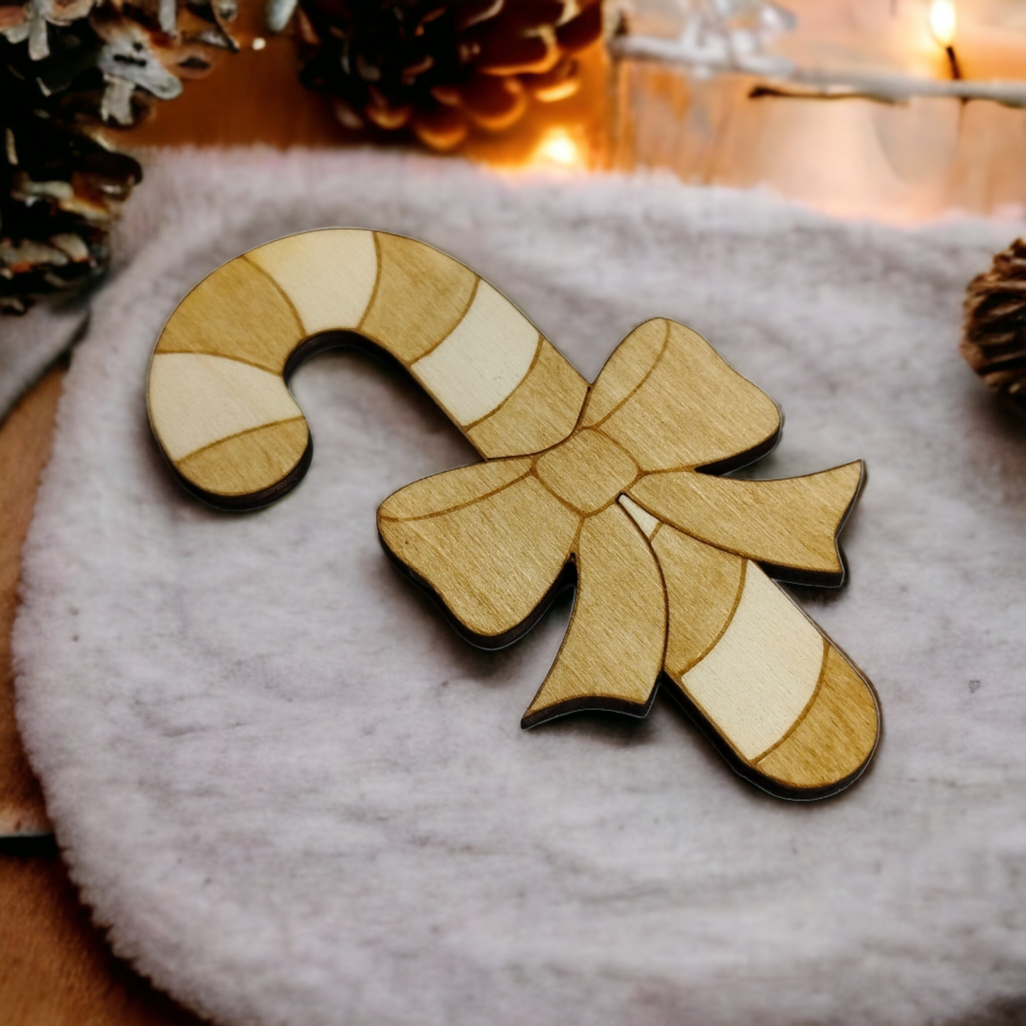 Candy Cane Wooden Christmas Decoration - Home Decor