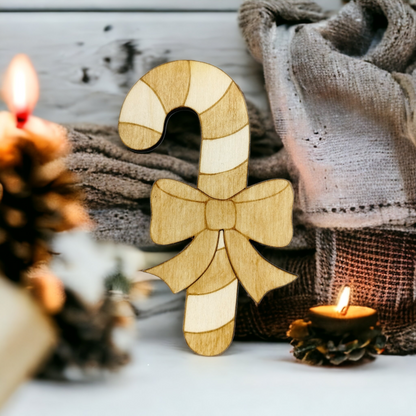 Candy Cane Wooden Christmas Decoration - Home Decor